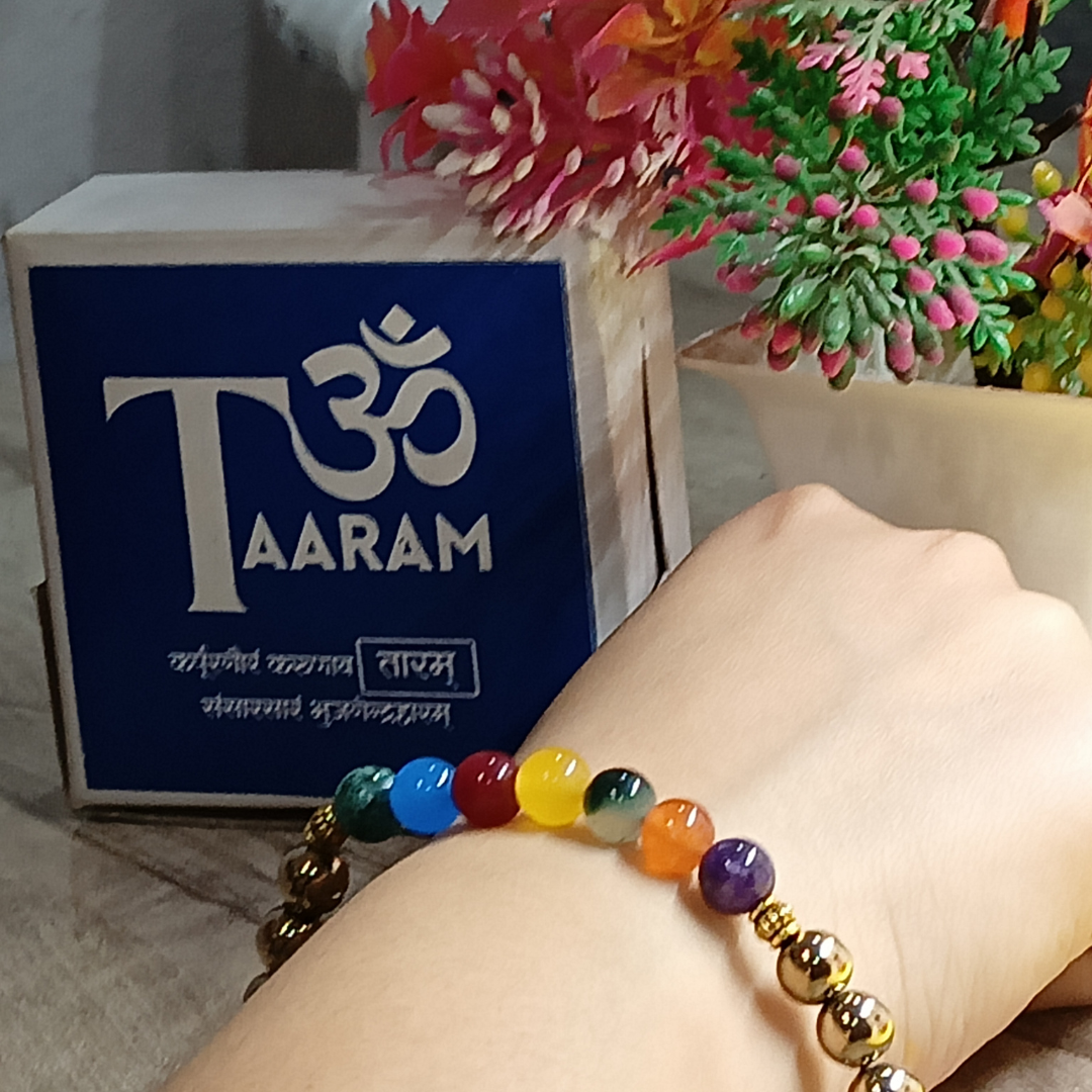 Original 7 Chakra Pyrite Bracelet - Balance Your Energy!
