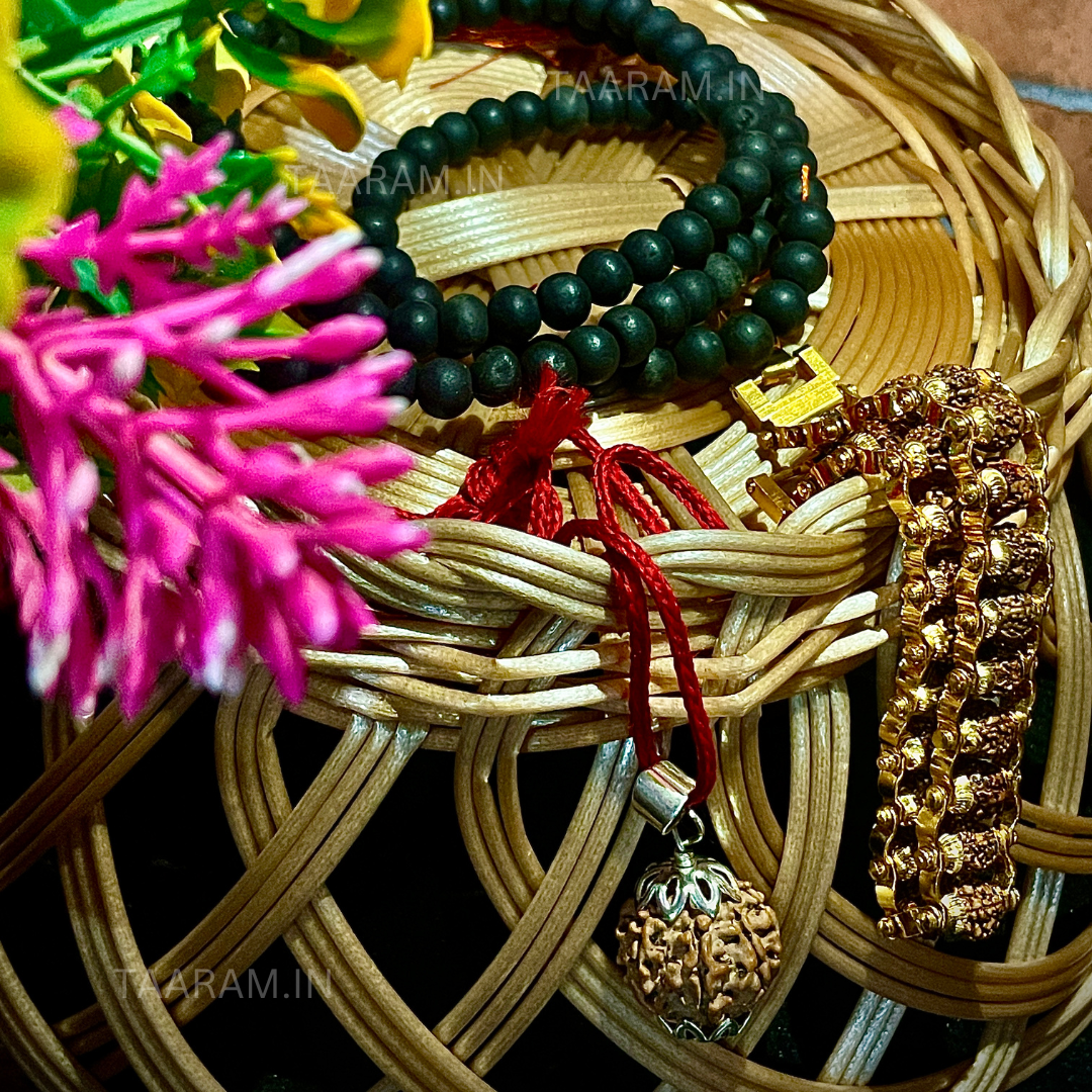 Taaram Shuddhi Raksha Combo - Original 5 Mukhi Bracelet | 7 Mukhi Mala | Karungali Malai