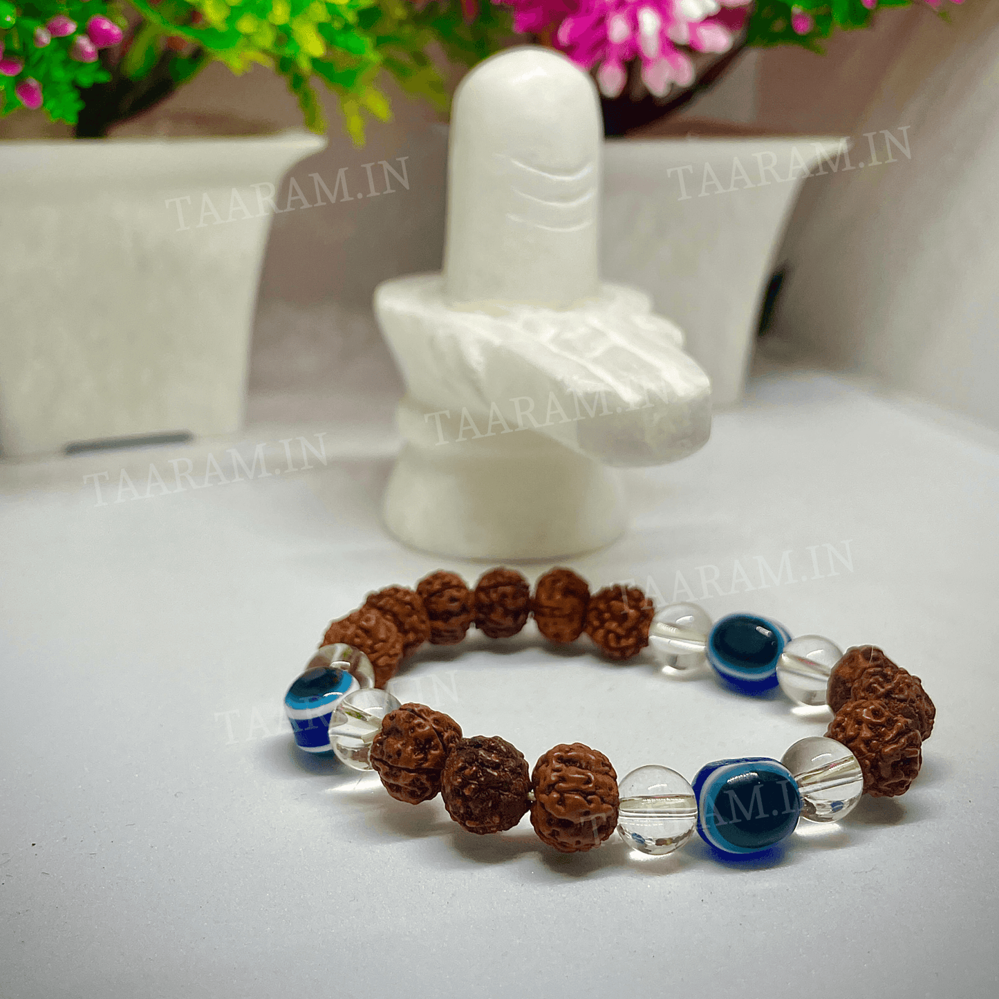 5 Mukhi Rudraksha Crystal Eye Bracelet | Adjustable - Fits Every Size