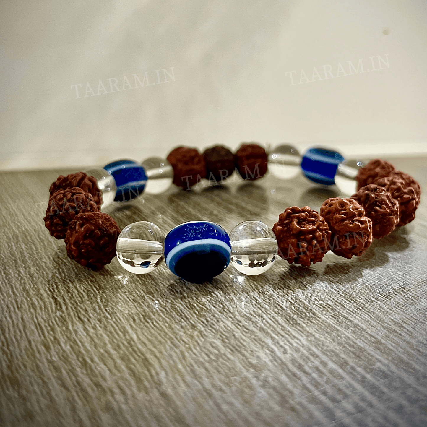 5 Mukhi Rudraksha Crystal Eye Bracelet | Adjustable - Fits Every Size