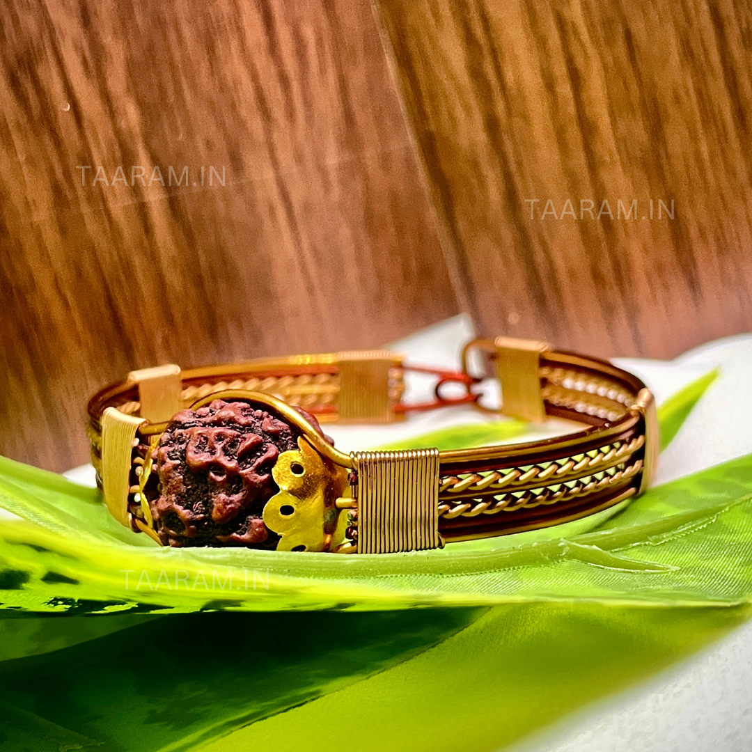 Original 5 Mukhi Rudraksha Copper Bracelet – Energy, Protection & Divine Balance (Taaram Certified)
