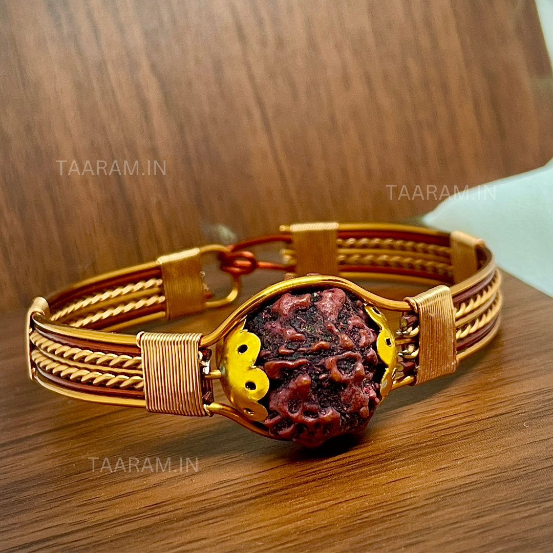 Original 5 Mukhi Rudraksha Copper Bracelet – Energy, Protection & Divine Balance (Taaram Certified)