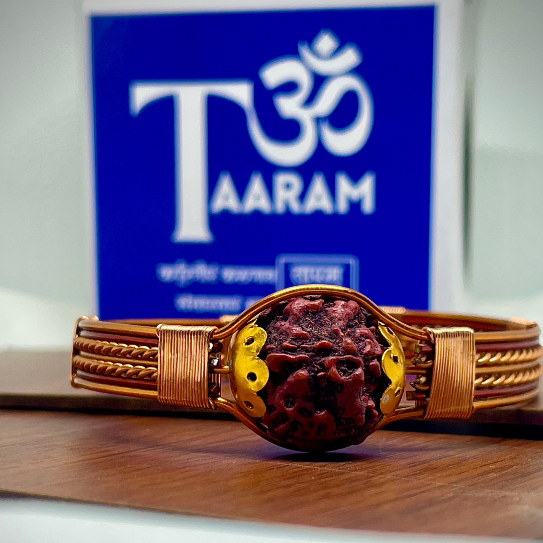Original 5 Mukhi Rudraksha Copper Bracelet – Energy, Protection & Divine Balance (Taaram Certified)
