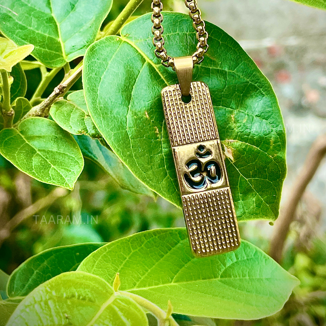 Gold Plated Om Pendant Necklace – Divine Energy Symbol | Premium Gold Plated Chain for Men & Women