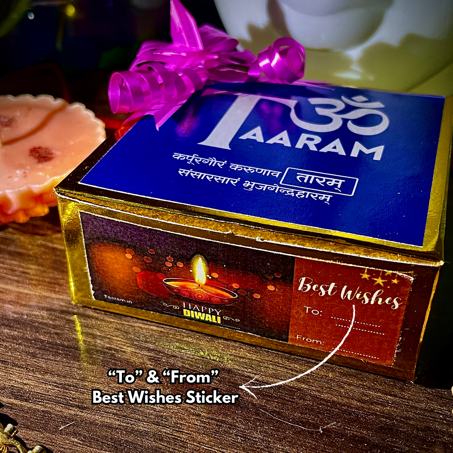 Taaram Diwali Celebrations - Rudraksha Shubh Diwali Hamper (5 Mukhi Rudraksha Bracelet, 7 Mukhi Rudraksha Mala & Handmade Fragrant Diya Candle)