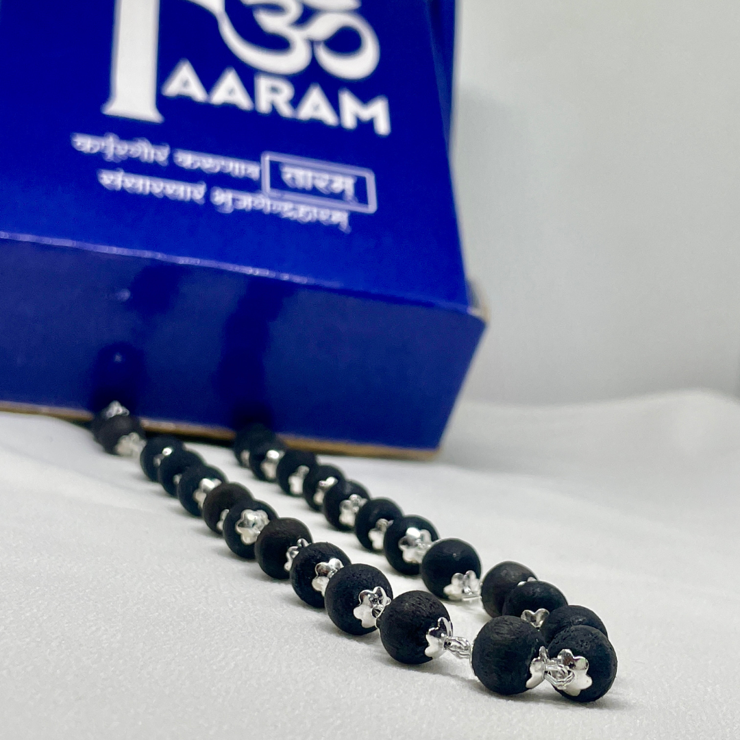 Original Silver Cap Karungali Mala - 54 Beads