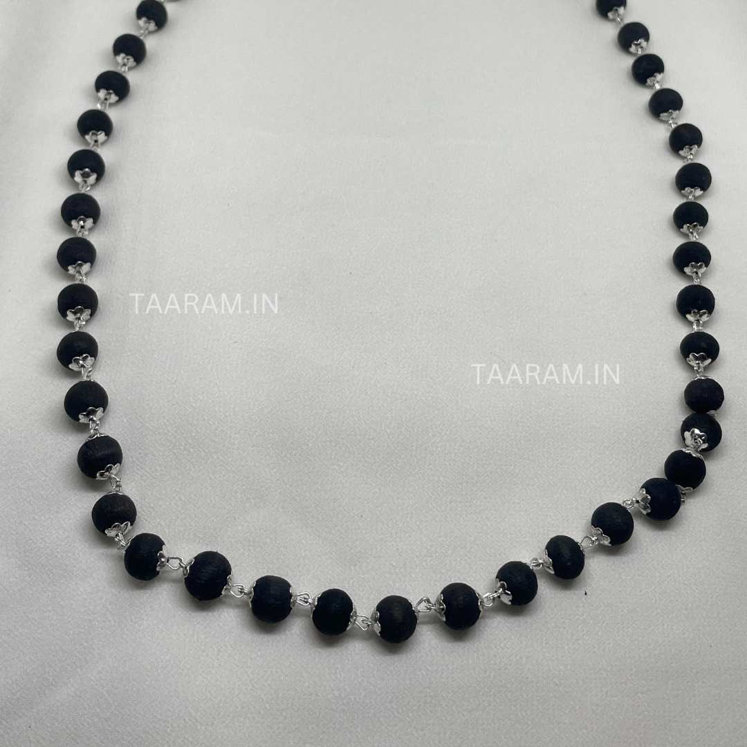 Original Silver Cap Karungali Mala - 54 Beads