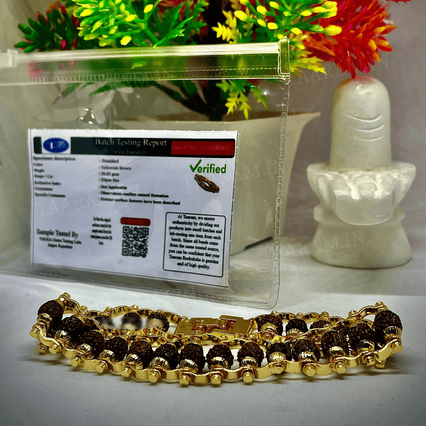 Gold Plated Modern Rudraksha Bracelet | 5 Mukhi Rudraksha Beads | Natural And Certfied Spiritual Bracelet