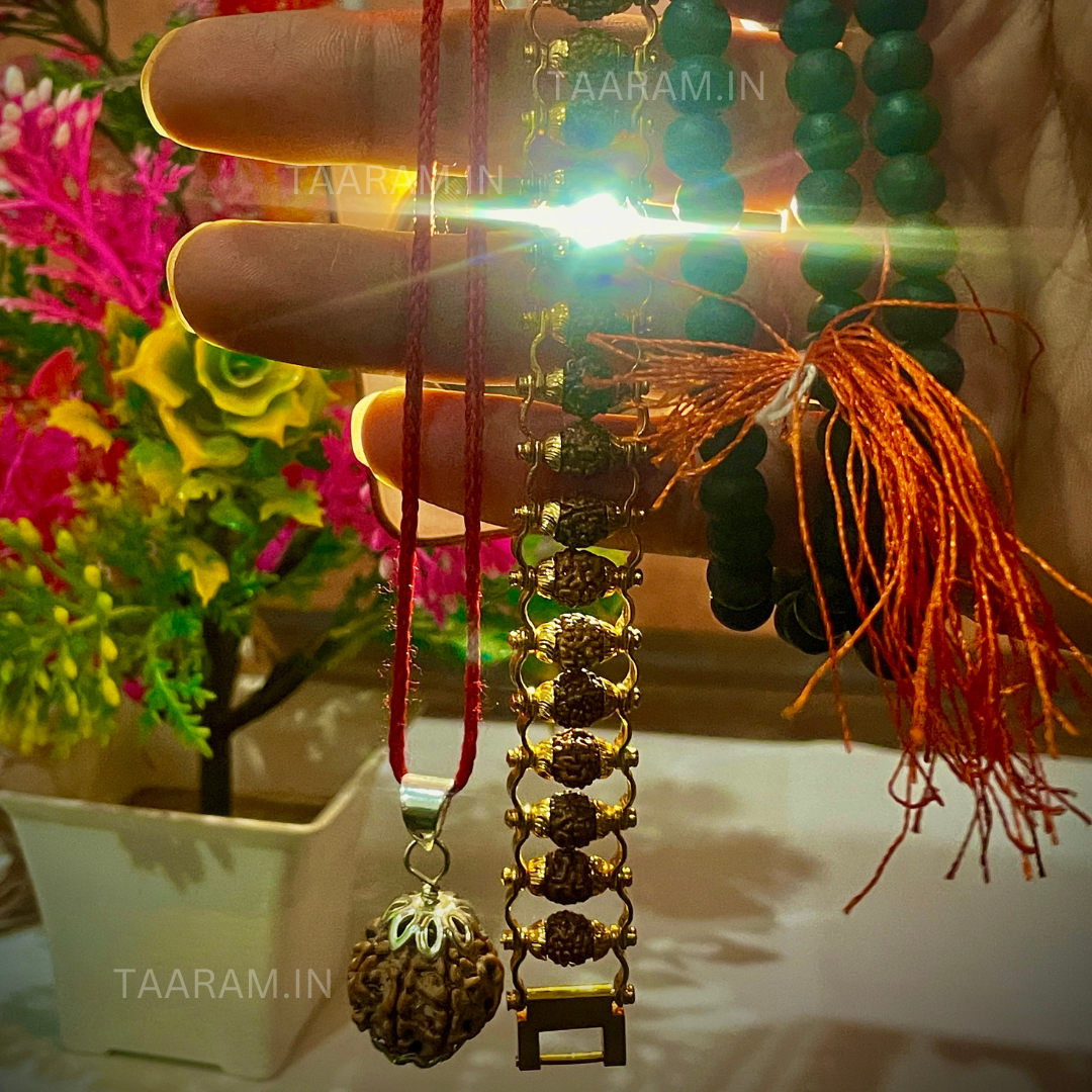 Taaram Shuddhi Raksha Combo - Original 5 Mukhi Bracelet | 7 Mukhi Mala | Karungali Malai