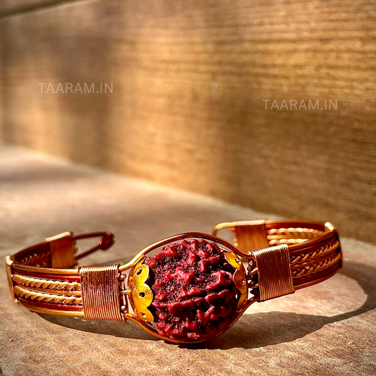Original 5 Mukhi Rudraksha Copper Bracelet – Energy, Protection & Divine Balance (Taaram Certified)