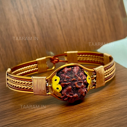 Original 5 Mukhi Rudraksha Copper Bracelet – Energy, Protection & Divine Balance (Taaram Certified)