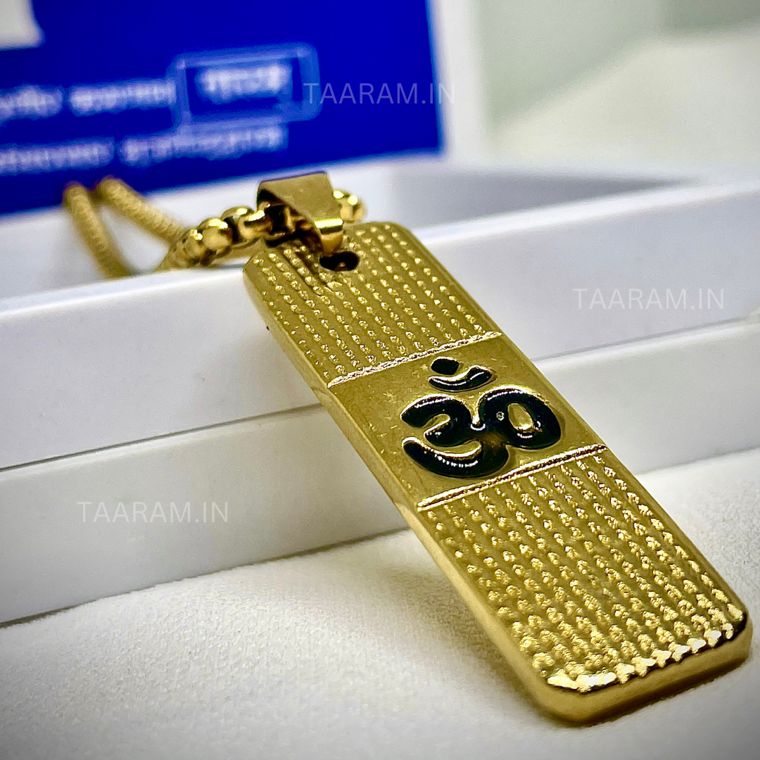 Gold Plated Om Pendant Necklace – Divine Energy Symbol | Premium Gold Plated Chain for Men & Women