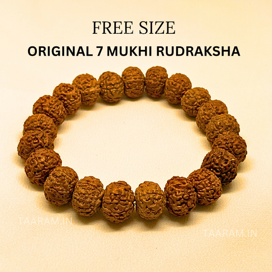 7 Mukhi Rudraksha Bracelet – Strength. Stability. Spiritual Power (Free Size – Adjustable to Fit All Wrists)